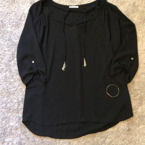 Sheer black blouse
